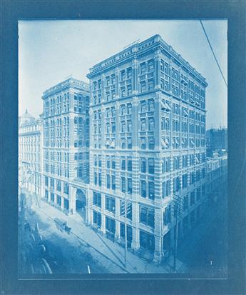 ALBERT LÉVY (1844-1907) A group of 24 stunning cyanotypes documenting landmark buildings and residences in Manhattan, Boston, Chicago,